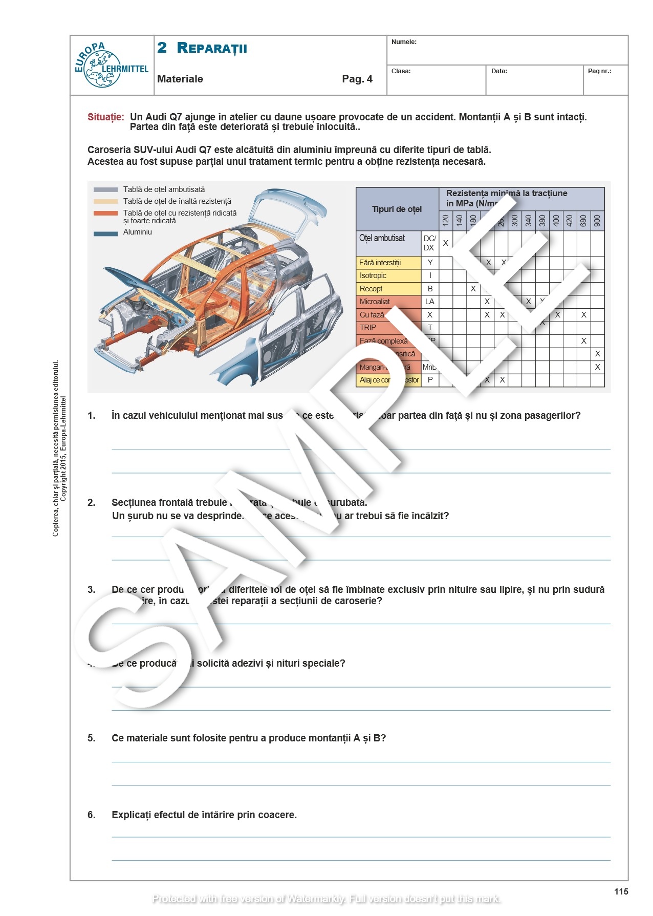 Teste de Evaluare pentru Mecanicii Auto - vol 1 - Teste 8