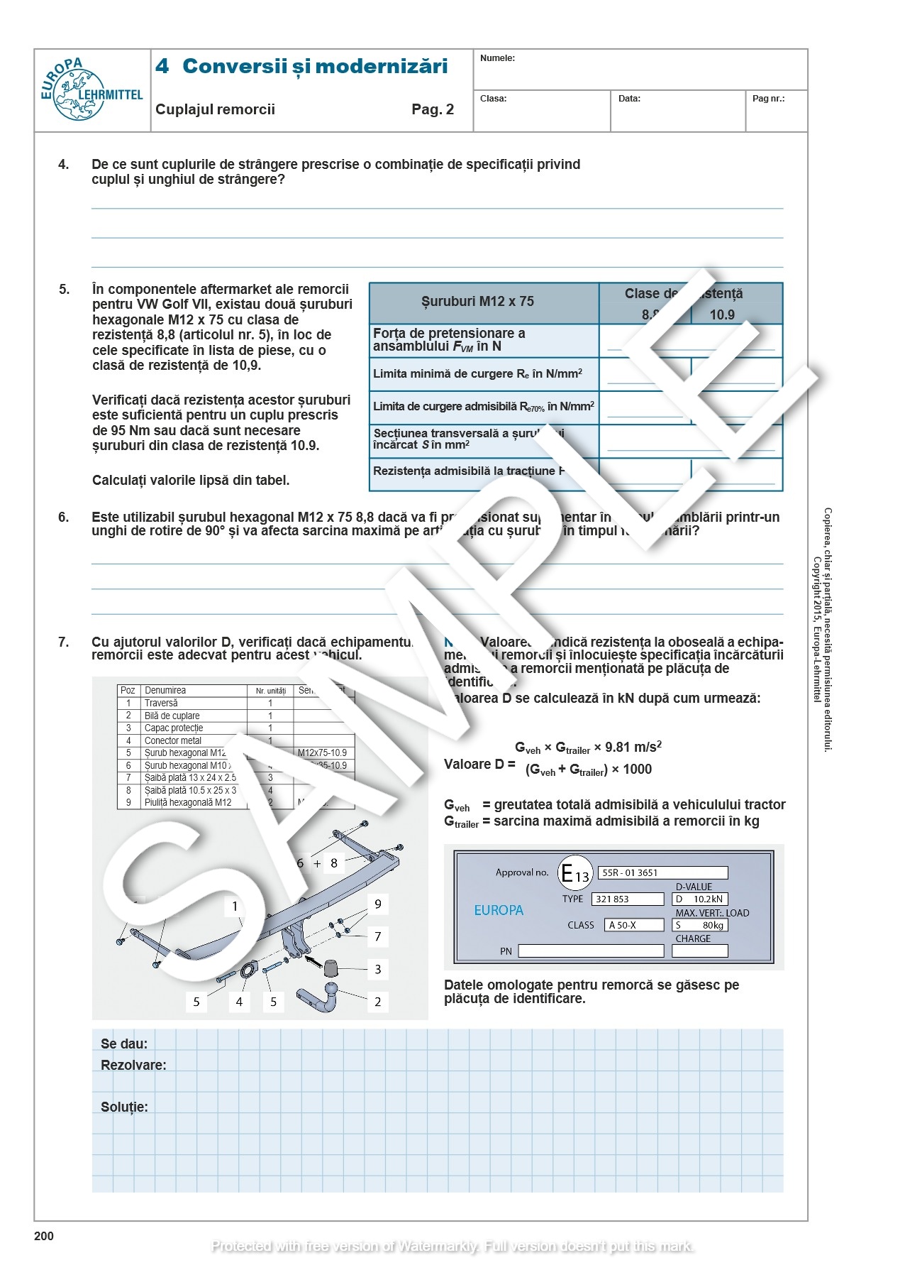 Teste de Evaluare pentru Mecanicii Auto - vol 1 - Teste 11