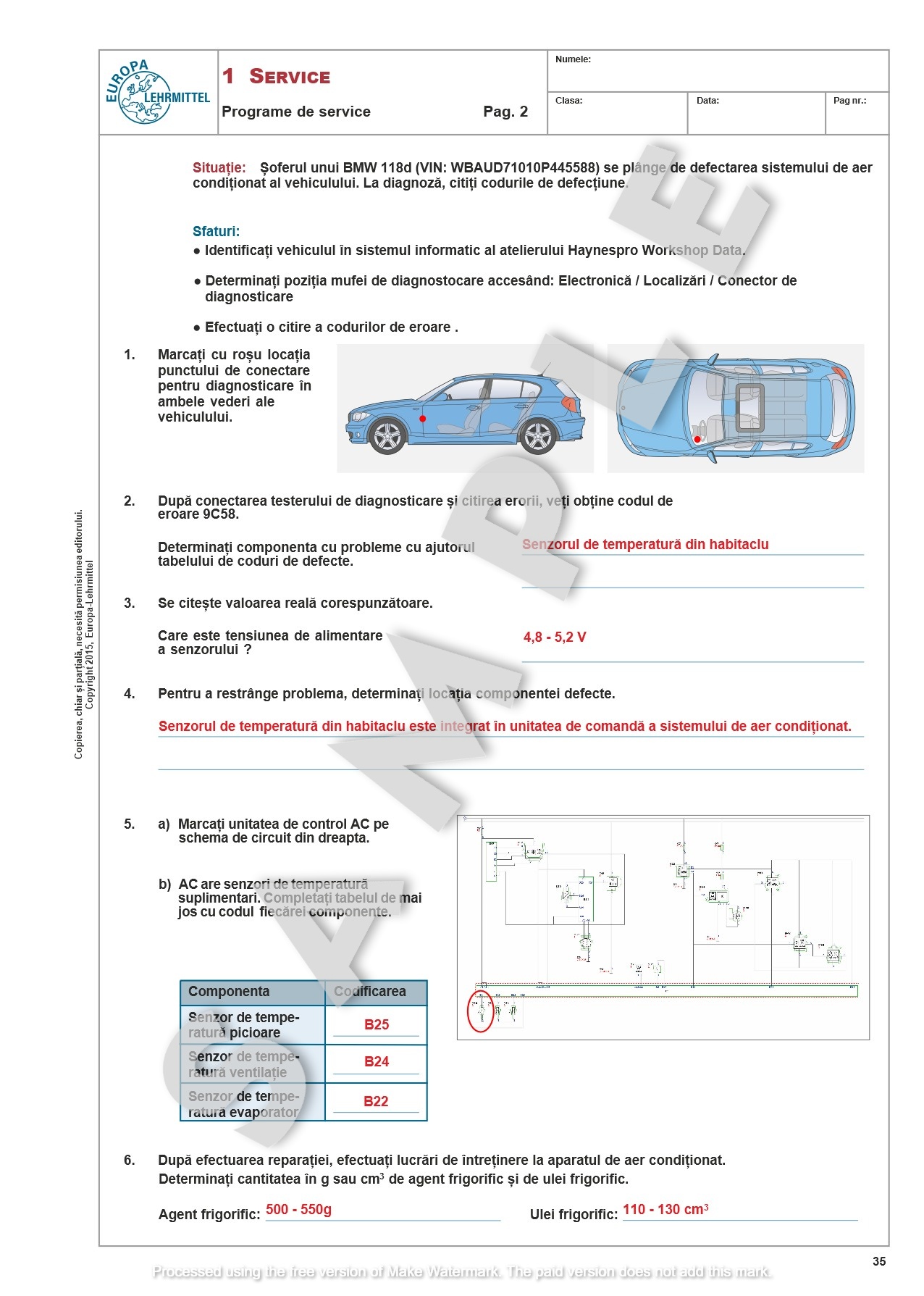 Teste de Evaluare pentru Mecanicii Auto - vol 2 Solutii 4