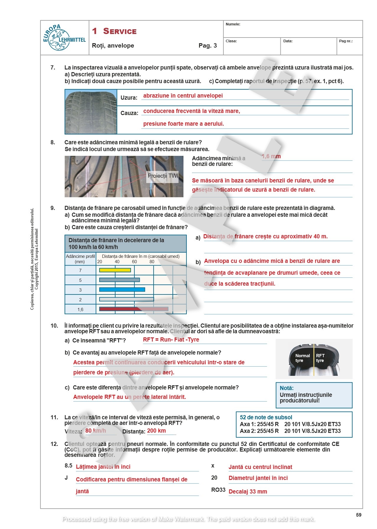 Teste de Evaluare pentru Mecanicii Auto - vol 2 Solutii 6