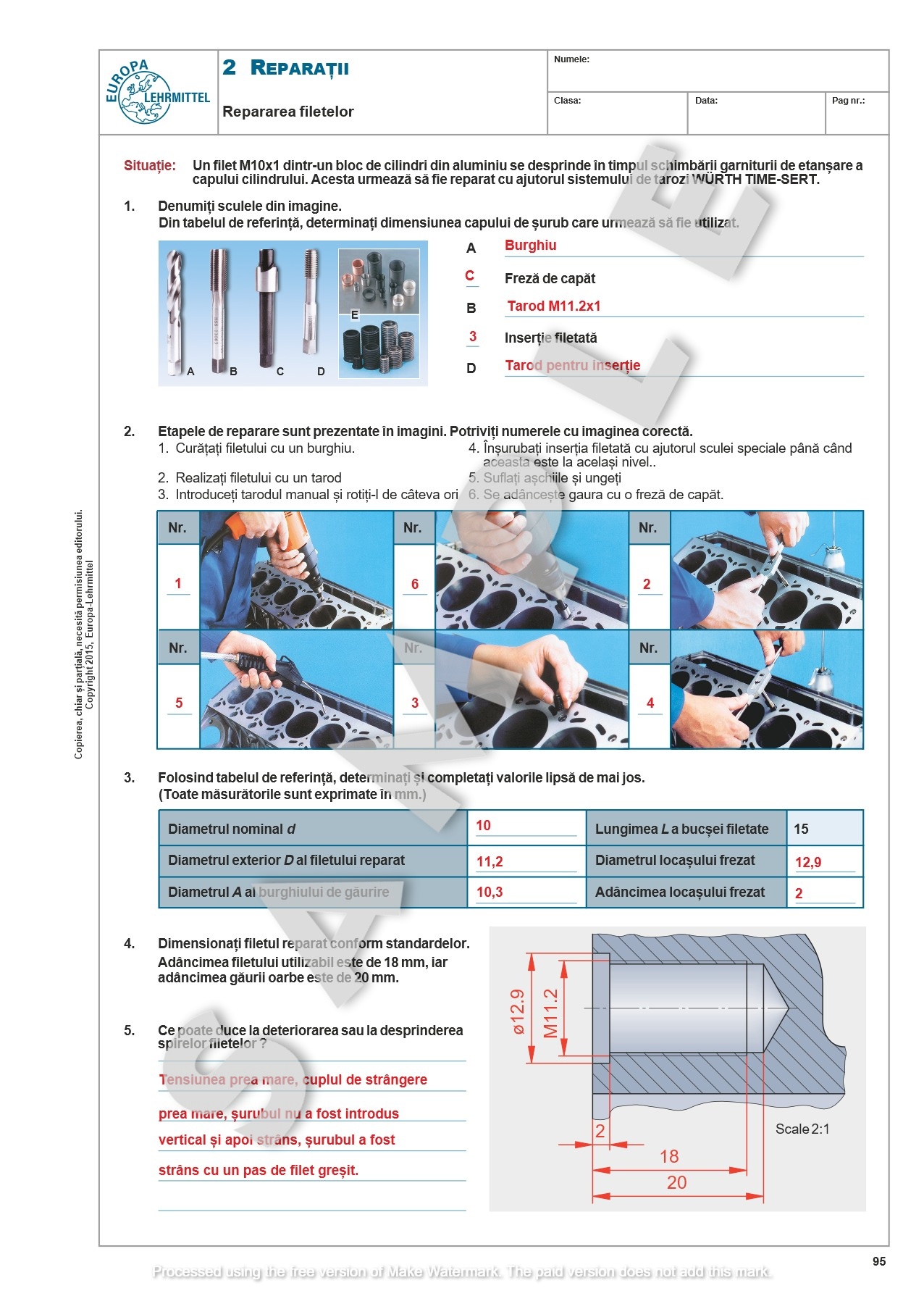 Teste de Evaluare pentru Mecanicii Auto - vol 2 Solutii 8